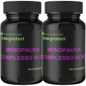 RIMEDI NATURALI INTEGRATORI Menopausa Complesso Slim 200 Compresse - Peso Vampate Antiossidante Detox Benessere Mentale - Kudzu Trifoglio Rosso con Isoflavoni, Cimicifuga Moringa Agnocasto Dioscorea Verbena Salvia