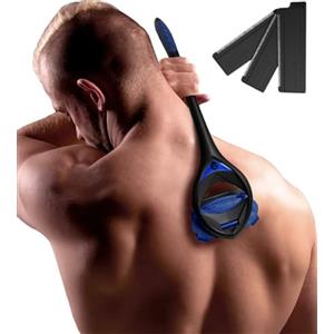 BakBlade 3.0 Stealth - Rasoio Schiena Uomo, Manico Ergonomico Extra Lungo da 58,4 cm per una Depilazione Uomo Profonda e Indolore | Rasoio Corpo con 3 Testine di Ricambio