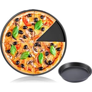 Tyenaza Teglia per Pizza Tonda da 9 Pollici, Pirofila per Pizza, Teglia da Forno in Acciaio Inox,Forno a Microonde Piatti da Forno Antiaderente stampi tondi per Pizza