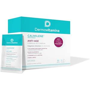 Dermovitamina Calmilene Anti Age Formula HD Complex - Collagene da Bere - Con Collagene e Acido Ialuronico, Vitamina A, Biotina e Zinco - Gusto Vaniglia - Senza Glutine o Lattosio - 30 Bustine da 6g