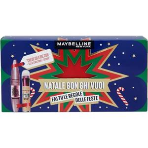 Maybelline New York Cofanetto Regalo, Con Correttore e Mascara Volumizzante, Collezione Natale con Chi Vuoi 2024, Mascara Ciglia Sensazionali Intense Black, Correttore Cancella Età Tonalità: 01