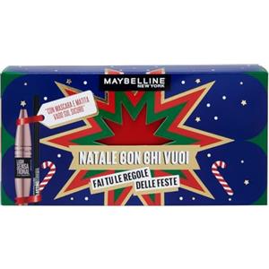 Maybelline New York Cofanetto Regalo, Mascara Volumizzante e Matita Occhi Pigmentata, Look Occhi Intenso, Collezione Natale con Chi Vuoi 2024, Mascara Ciglia Sensazionali e Matita Occhi Lasting Drama