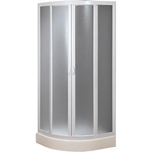Forte: Box doccia Smart semicircolare in PVC-Acrilico, Anticalcare, Riducibile, Resistente agli urti, Chiusura Magnetica, Kit completo, 80L x 80P x 185H, Bianco