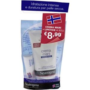 Neutrogena Crema Mani Concentrata e Stick Labbra Secche - Kit Idratante Completo