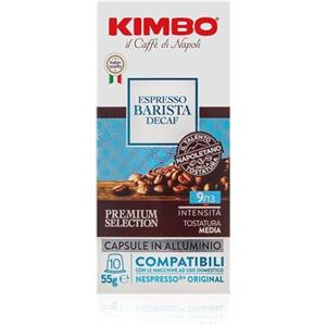 Kimbo Capsule Compatibili Nespresso* Original in Alluminio - 100 Capsule - Espresso Barista Decaf - 10 Confezioni da 10 Capsule