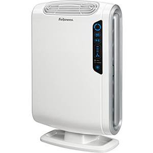 Fellowes Purificatore d'Aria AeraMax DX55, per Casa e Ufficio, per Ambienti Fino a 28 mq, con Filtraggio a 4 Stadi, Filtro HEPA e Filtro al Carbone, Sensore AeraSmart e Aera+, Colore Bianco