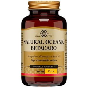 Solgar Natural Oceanic Betacaro - Integratore Alimentare 60 Perle Softgel con Alga Dunaliella Salina, Ricco di Carotenoidi per Vista e Pelle Sane