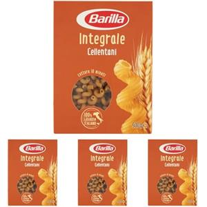 Barilla Pasta Cellentani Integrali con Semola Integrale di Grano Duro 100% Italiano, Pasta Corta Fonte di Fibre, Ideali con Sughi di Verdure o Carne, 500 g (Confezione da 4)