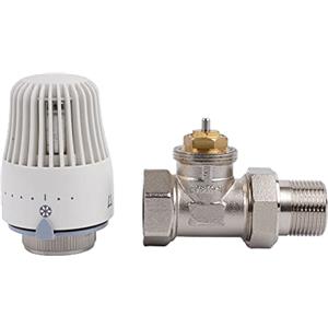 Generic Valvola Termostatica di Miscelazione 3/4 Pollici per Termosifone e Riscaldamento a Pavimento - Testa Termostatica con Limitatore di Temperatura (4 Pezzi)