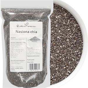 Kuchnia Zdrowia - Semi di Chia - Alta qualità - Naturali - Vegani - Confezione a prova di perdite con cerniera - Doypack: (1000 Grammi)