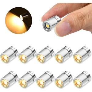 Mstnoixgc 10 pcs Mini Luce LED, Luce LED Piccola Con Batteria, Micro Luci LED, Piccola Lampada Giocattolo, Adatta per Decorare Le Case Delle Bambole, Modello Fai Da Te(Luce Bianca Calda)