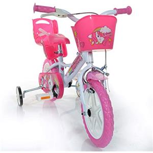 Dino Bikes Unicorn 12 Bicycle, 30,5 Unisex, Bianco e Rosa