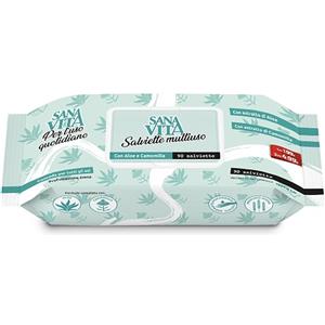 Paladin Pharma Sanavita - Salviette Multiuso con Aloe e Camomilla, Profumazione Avena, 90 Pezzi