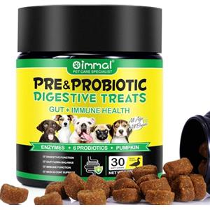 Bieyoc Probiotici per Cani, Probiotici per Cani da Masticare per Il Sistema Immunitario, Enzimi Digestivi, Probiotici Cane Prurito per Cani di Tutte Le Razze e Taglie, 30 Pezzi