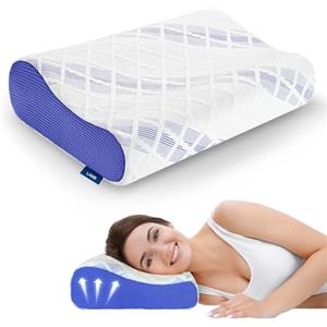 LAMB Cuscino Cervicale per Dormire, Guanciale Memory Foam Ortopedico, Cuscino Ergonomico per dolori al collo, Altezza Regolabile,Cuscini Letto Matrimoniale