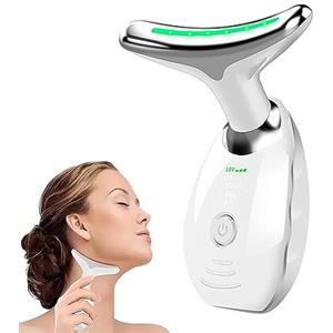 Eshomey Massaggiatore Viso Antirughe Lifting Elettrico: Dispositivo di Bellezza con 3 Modi LED - Massaggio EMS per Face Lifting - 45°C Terapia Della Luce Gua Sha Massaggiatore Facciale del Collo Rassodante