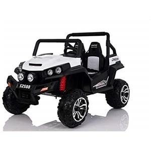 Tecnobike Shop Auto Macchina Elettrica per Bambini 24V 2 Posti Jeep Polar Full Optional Con Radiocomando Luci Suoni Mp3 USB SD-Card Bluetooth (Bianco)