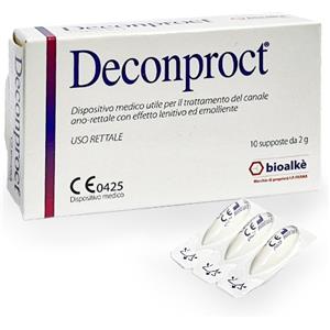 BIONATIVA Deconproct - Dispositivo Medico Lenitivo ed Emolliente per il Trattamento del Canale Ano-Rettale - 10 Supposte