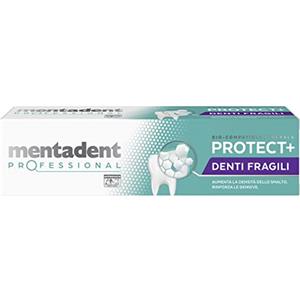 Mentadent Professional Dentifricio Protect+ Denti Fragili, Aumenta la Densità Minerale dello Smalto, Rinforza le Gengive, con Minerali Bio-compatibili e con Vitamina E, 75 ml