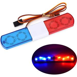 EONANT Luce della polizia per auto telecomandata, rettangolare, LED lampeggiante modello RC, per auto 1/10 1/8 RC HSP Traxxas Tamiya CC01 4WD Axial SCX10 (115 mm rosso/blu)