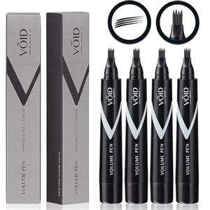 VOID Homme Penna Filler per Barba da Uomo (Confezione da 4) Kit Penna Barba Istantanea e Matita Filler per Barba, Pennarello per Barba Pennarello per Barba, Penna per Barba Impermeabile (Nero)