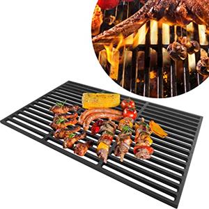 LARS360 Griglia rettangolare in ghisa per barbecue a gas e carbonella, massiccia e smaltata, dimensioni (34 x 54 cm)