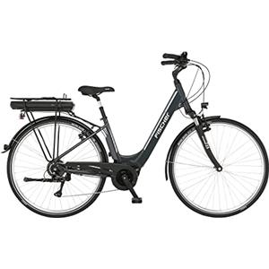 Fischer Cita 1.5, Bicicletta Elettrica Donna Uomo RH 44cm Motore Centrale 65Nm Batteria 36V E-Bike City, Grigio Granito, 44cm-418Wh