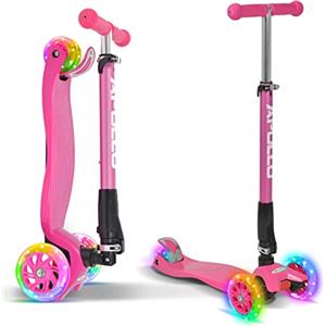 Apollo Monopattino - Kids Whiz LED - Regolabile in Altezza - Pieghevole - Ruote al LED