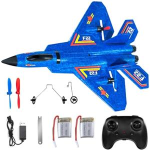KQWVZ Aereo Radiocomandato F-22 RC, Aereo Telecomandato Per Bambini, 2.4GHz 3 Canali Stabilizzatore Giroscopico 6 Assi, Aerei Telecomandati con luce LED, Giocattolo per Principianti, Bambini e Adulti