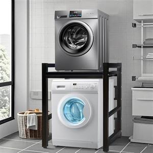 JXZ Supporto Lavatrice Asciugatrice, Armadio per Lavatrice a Tamburo, Kit Impilabile per Lavatrice e Asciugatrice, 3 Regolabili in Altezza, Capacità Portante 300kg Per Bagno, Lavanderia (Nero D)