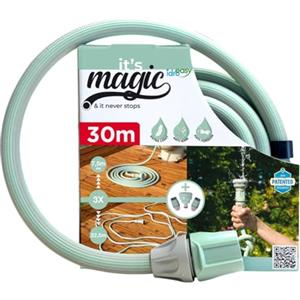 IDROEASY Magic Soft Smart Tubo Acqua Giardino 30 Metri, Canna Irrigazione Espandibile Anti Nodo e Antitorsione Estensibile Fino a 3 Volte la Sua Lunghezza Iniziale