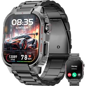 Mingtawn Smartwatch Uomo, 2.02'' Orologio Smartwatch Uomo con Chiamate e Risposta, 100+ Modalità Sport Cardiofrequenzimetro Sonno Smart Watch, IP67 Contapassi Orologio Sportivo Fitness Tracker per Android iOS