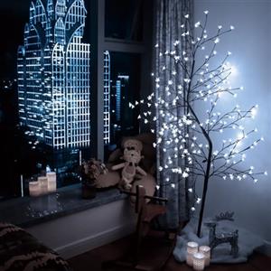 CCLIFE Albero Luminoso da Interno Led Esterno Albero Fatato Lampada Natale,Lampada Ciliegio,Bianco Freddo,IP44,180 cm, 200 LED,CushHom