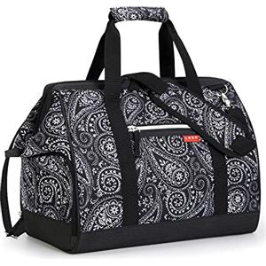 Lekesky Borsa da viaggio Weekender da donna, con scomparto per scarpe, Fiore di Cashew, (33L)