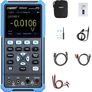 OWON HDS242 Palmare Digitale Oscilloscopio Multimetro 2CH USB TypeC 40 MHz 3.5 LCD Test Meter