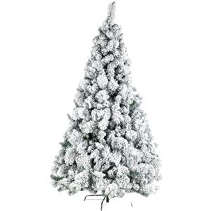 Generico Albero di Natale INNEVATO VERDE FLOCCATO Effetto Neve LAPPONIA Abete artificiale 150 CM PINO 500 punte rami Neve finta MOLTO FOLTO stand BASE IN METALLO