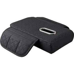 Generico Imbottitura per rialzo del box bracciolo per auto, copertura del box sedile bracciolo - Cuscino rialzato ergonomico per console centrale | Protezione per il box del sedile del bracciolo con tasche lat