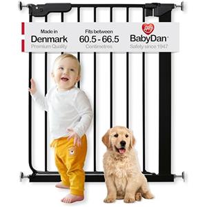 BabyDan Esbjerg, Cancelletto a pressione extra sottile, 60,5-66 cm, Cancelletto per bambini, nero, Made in Denmark - (Cancelletto per animali/cane)