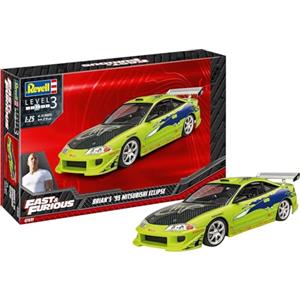 Revell Brian's 1995 Mitsubishi Eclipse 1:25 Kit Modello - Scala 1:25, 75 Pezzi, Lunghezza 17,9 cm, per Appassionati di Fast & Furious