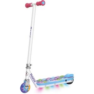 Razor Electric Party Pop e Electric Tekno Scooters con ponte e ruota illuminati a LED, motore attivabile a pedale, per bambini dagli 8 anni in su