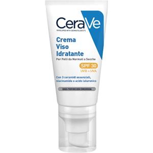 CeraVe Crema Viso Idratante SPF30 - 52 ml, per pelli normali a secche, con 3 ceramidi e acido ialuronico
