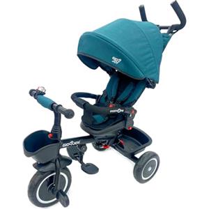 GIODICART Triciclo Evolutivo Moov-1 4-in-1 per Bambini dai 18 mesi (Verde Blu)