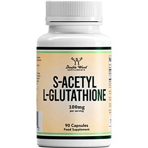 Double Wood Supplements DW Glutatione Integratore | 90 S-Acetil L-Glutatione Capsule - 100 mg nac per Dose | L Glutatione Integratori antiossidanti | Non-OGM e senza glutine (90 Capsula)