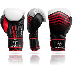 Beast Gear Guantoni da Boxe per Allenamento in Vera Pelle - Guanti per Donna e Uomo da Sacco per Pugilato, Muay Thai, Kick Boxe, FitBoxe, MMA e Sparring
