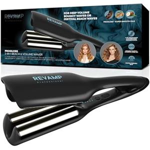 REVAMP 2 in 1 Beach & Volume Professional Hair Waver - Waver da spiaggia in ceramica, arricciacapelli, multi styler per onde ad alto volume o onde da spiaggia a sirena - Waver per la cura dei capelli