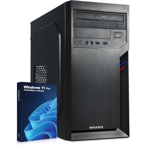 HYPER BYTE® Office PC - Computer con Іntеl Quad Core i7 da 3,9 GHz | 16 GB di RAM | 512 GB SSD | Win 11 Pro | WLAN | DVD+RW | USB 3.0 | High End Office Tower PC