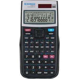 DONAU Tech, calcolatrice tecnico-scientifica/energia solare e batteria/401 funzioni/nera/custodia scorrevole/16,4 x 8,4 x 1,9 cm