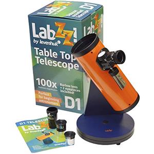 Levenhuk Telescopio per Bambini Levenhuk LabZZ D1, Facile da Usare con Montatura Dobson da Tavolo e Fattore di Ingrandimento 100x