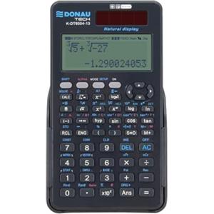 DONAU TECH calcolatrice tecnico-scientifica solare/batteria con rappresentazione naturale/417 funzioni/grafite/custodia scorrevole