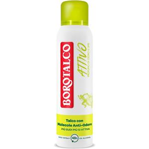 Borotalco Deodorante Spray Attivo 150ml - Freschezza Continua con Profumo di Cedro e Lime, Formula Senza Alcool e Talco con Molecole Anti-Odore